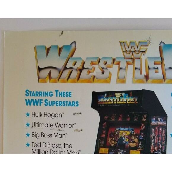 WF WrestleFest Arcade FLYER Original Game Hulk Hogan Wrestling Retro Vintage Art - Picture 5 of 5
